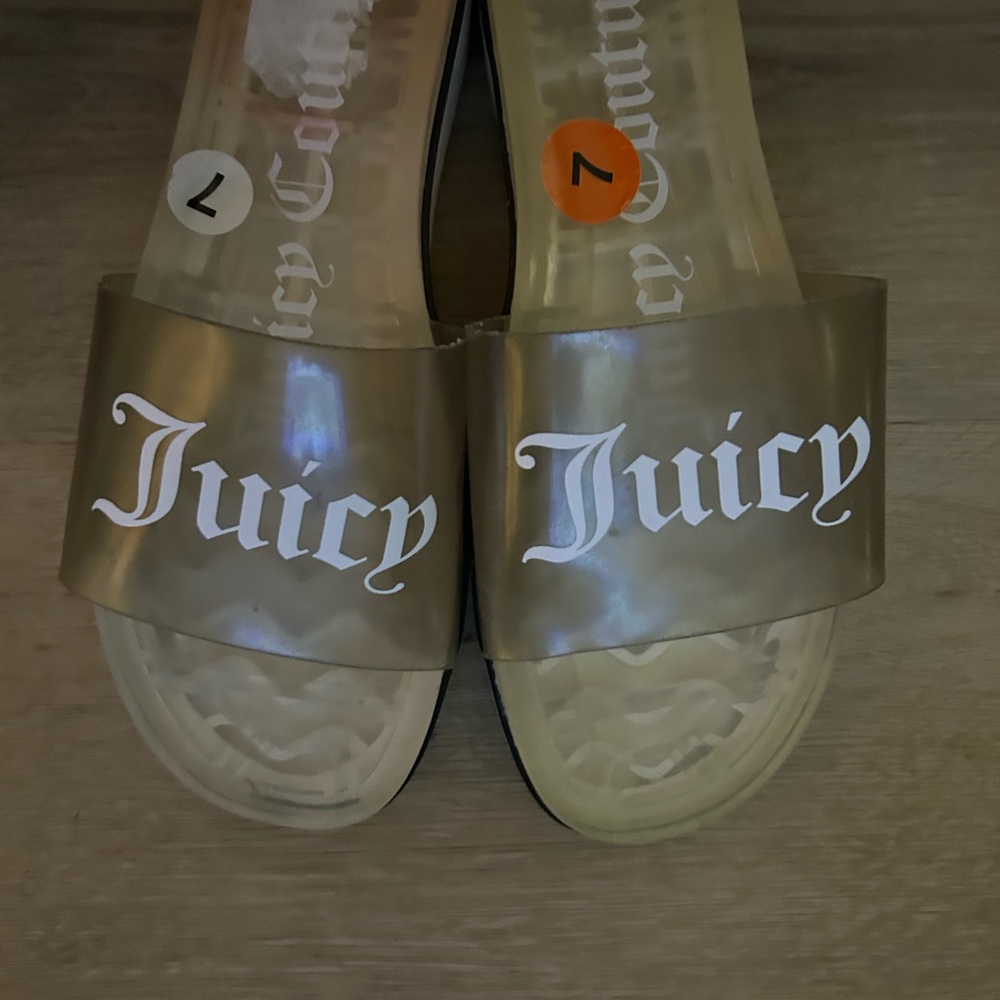 Juicy Couture Gold Sandals with Textured Footbed